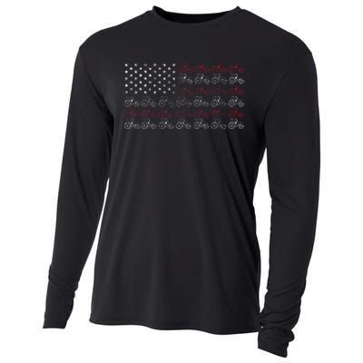 Tractor American Flag Farmer Cooling Performance Long Sleeve Crew