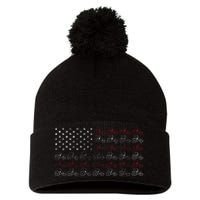 Tractor American Flag Farmer Pom Pom 12in Knit Beanie