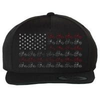 Tractor American Flag Farmer Wool Snapback Cap