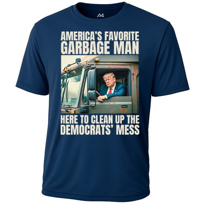 Trump AmericaS Favorite Garbage Man Trump In Trash Truck Cooling Performance Crew T-Shirt