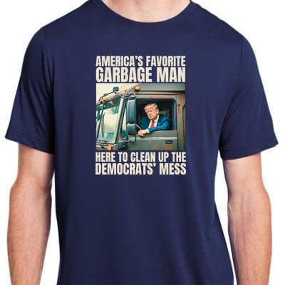 Trump AmericaS Favorite Garbage Man Trump In Trash Truck Adult ChromaSoft Performance T-Shirt