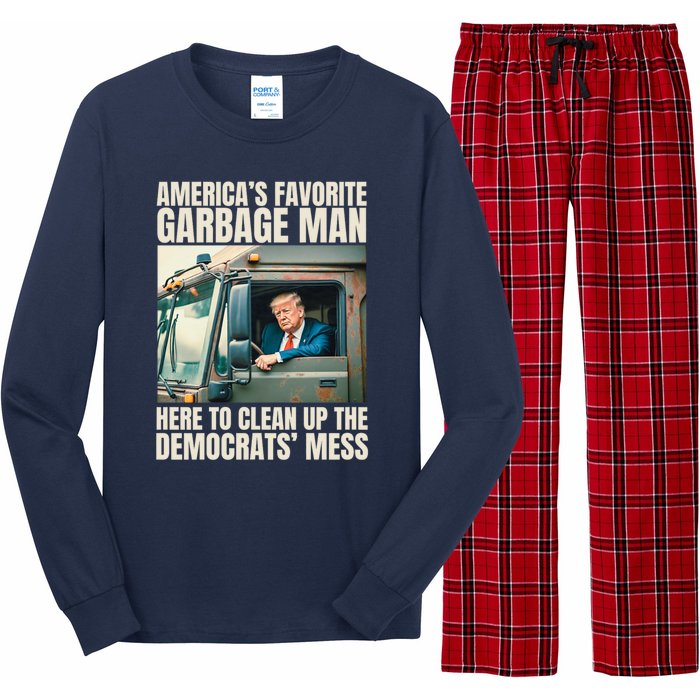 Trump AmericaS Favorite Garbage Man Trump In Trash Truck Long Sleeve Pajama Set