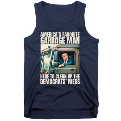 Trump AmericaS Favorite Garbage Man Trump In Trash Truck Tank Top