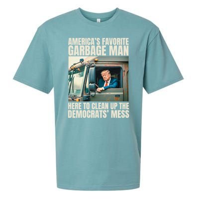 Trump AmericaS Favorite Garbage Man Trump In Trash Truck Sueded Cloud Jersey T-Shirt