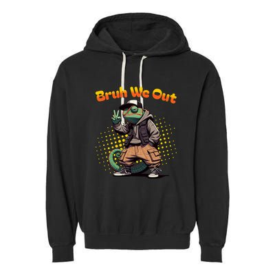 Teacher Appreciation Funny Cameleon Lizard Grad Bruh We Out Gift Garment-Dyed Fleece Hoodie