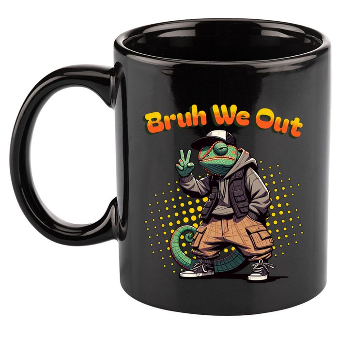 Teacher Appreciation Funny Cameleon Lizard Grad Bruh We Out Gift 11oz C Handle Ceramic Mug