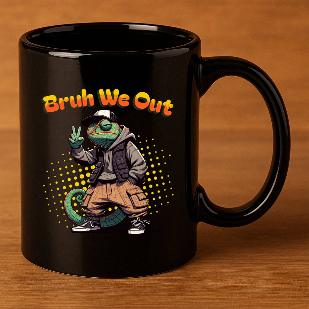 Teacher Appreciation Funny Cameleon Lizard Grad Bruh We Out Gift 11oz C Handle Ceramic Mug