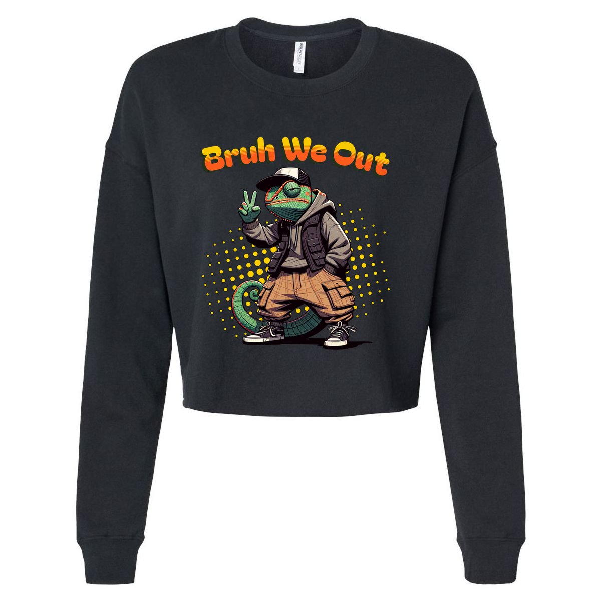 Teacher Appreciation Funny Cameleon Lizard Grad Bruh We Out Gift Cropped Pullover Crew