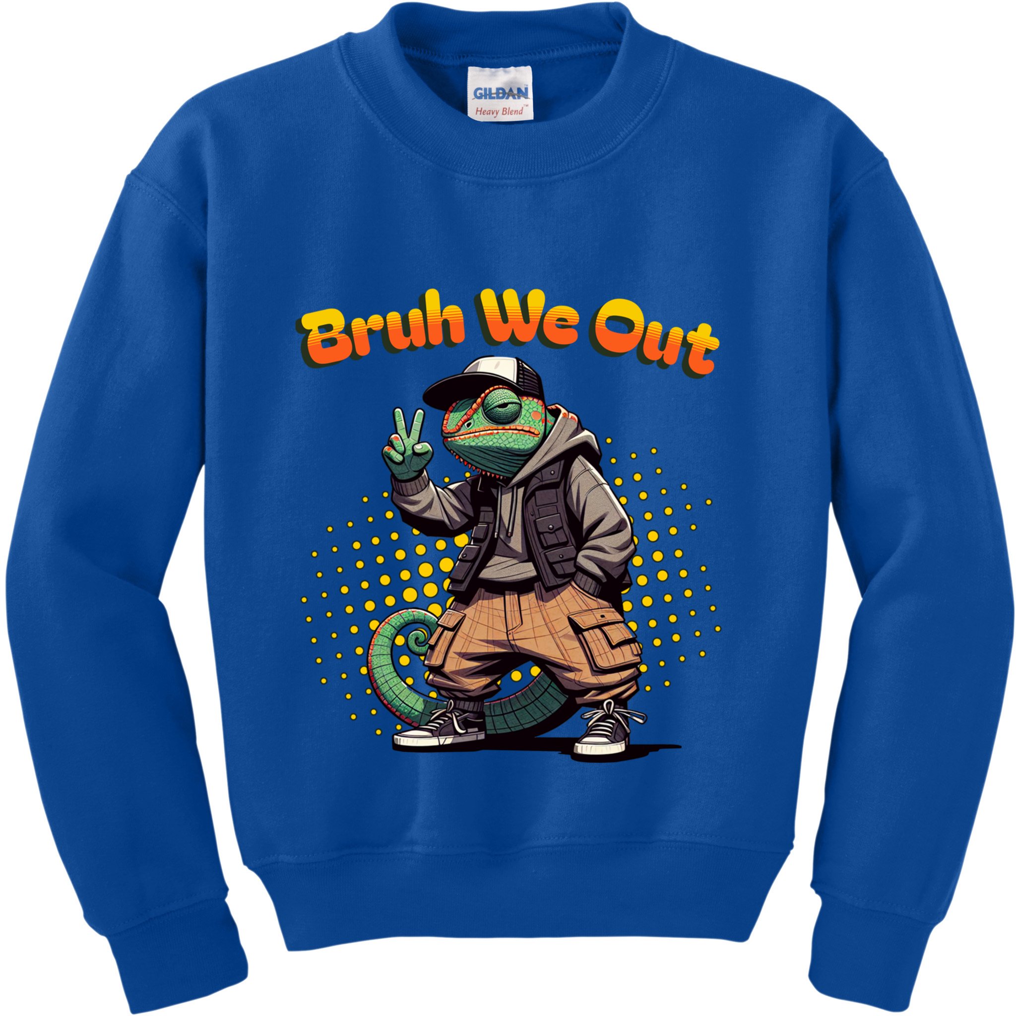 Teacher Appreciation Funny Cameleon Lizard Grad Bruh We Out Gift Kids Sweatshirt