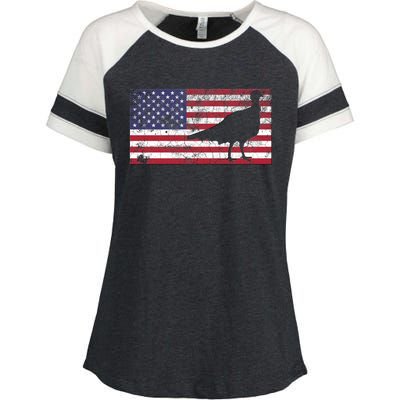 Turkey American Flag Usa Dad 4th Of July Thanksgiving Gift Enza Ladies Jersey Colorblock Tee