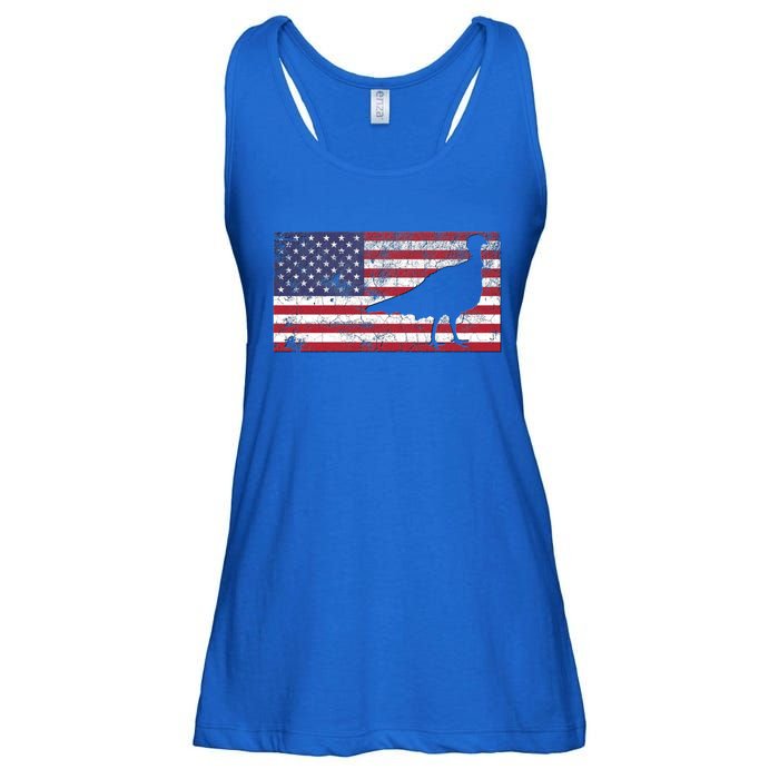 Turkey American Flag Usa Dad 4th Of July Thanksgiving Gift Ladies Essential Flowy Tank