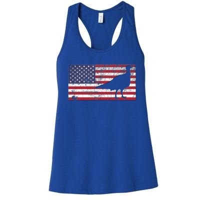 Turkey American Flag Usa Dad 4th Of July Thanksgiving Gift Women's Racerback Tank