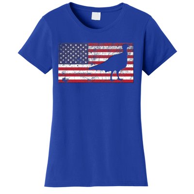 Turkey American Flag Usa Dad 4th Of July Thanksgiving Gift Women's T-Shirt