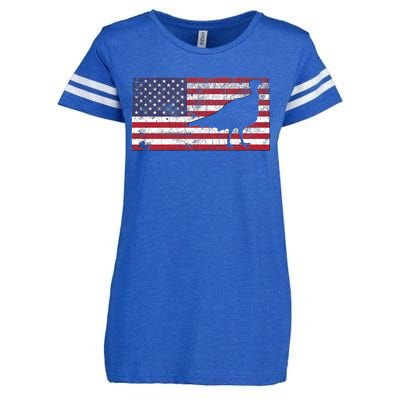 Turkey American Flag Usa Dad 4th Of July Thanksgiving Gift Enza Ladies Jersey Football T-Shirt