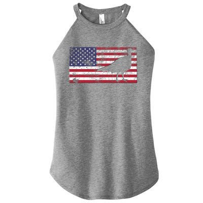 Turkey American Flag Usa Dad 4th Of July Thanksgiving Gift Women's Perfect Tri Rocker Tank