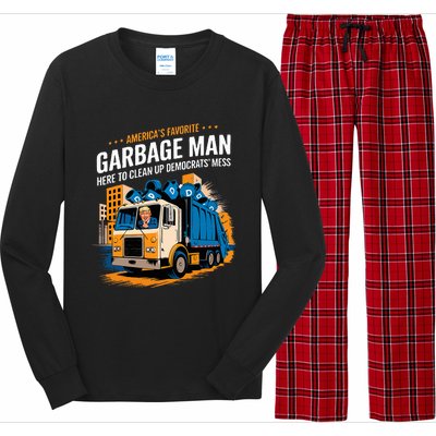 Trump AmericaS Favorite Garbage Man Trump In Trash Truck Long Sleeve Pajama Set