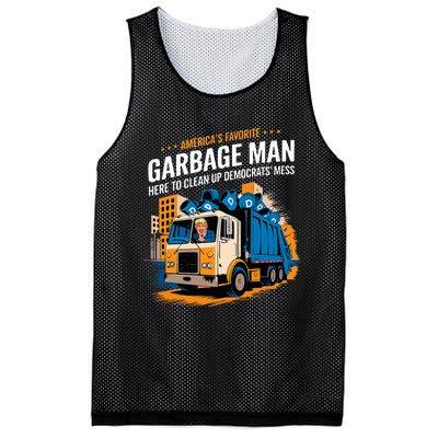 Trump AmericaS Favorite Garbage Man Trump In Trash Truck Mesh Reversible Basketball Jersey Tank