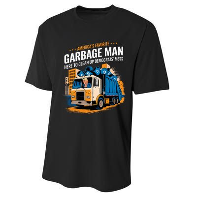 Trump AmericaS Favorite Garbage Man Trump In Trash Truck Performance Sprint T-Shirt