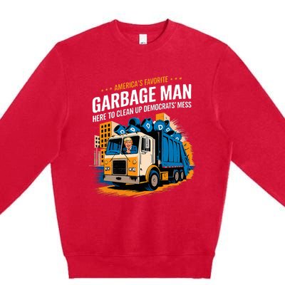 Trump AmericaS Favorite Garbage Man Trump In Trash Truck Premium Crewneck Sweatshirt