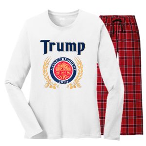 Trump A Fine President 2024 Women's Long Sleeve Flannel Pajama Set 