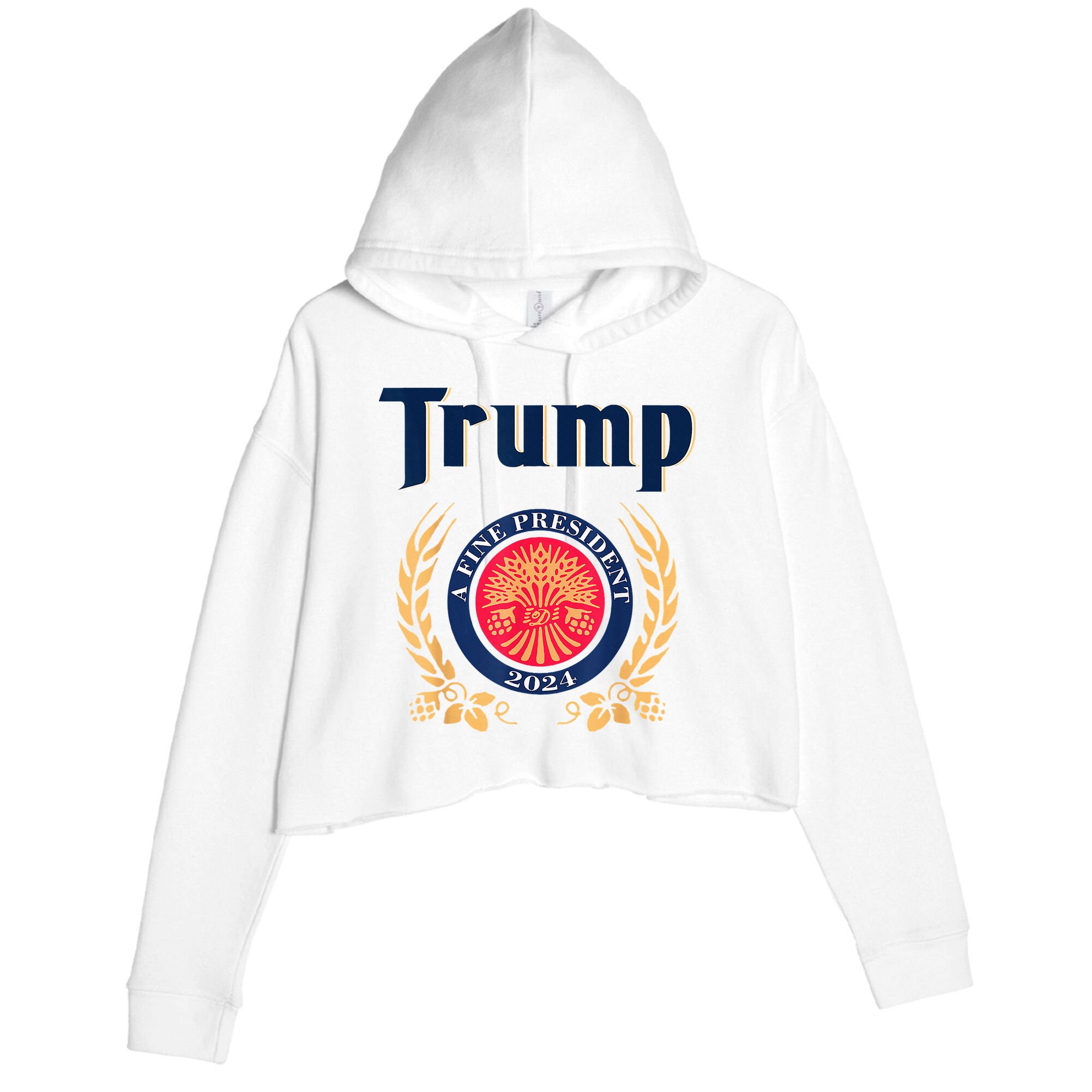 Trump A Fine President 2024 Crop Fleece Hoodie