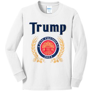 Trump A Fine President 2024 Kids Long Sleeve Shirt