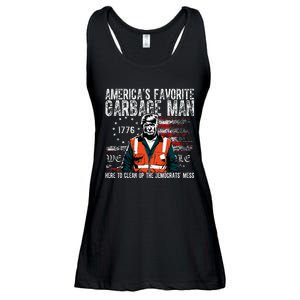 Trump AmericaS Favorite Garbage Man Trump In Trash Truck Ladies Essential Flowy Tank