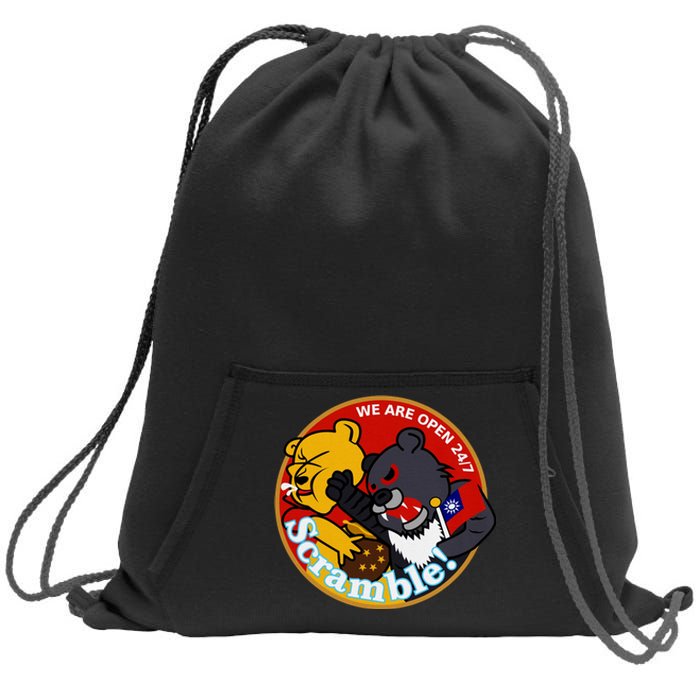 Taiwan Air Force Badge Red Sweatshirt Cinch Pack Bag