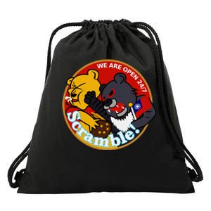 Taiwan Air Force Badge Red Drawstring Bag