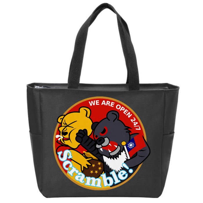 Taiwan Air Force Badge Red Zip Tote Bag