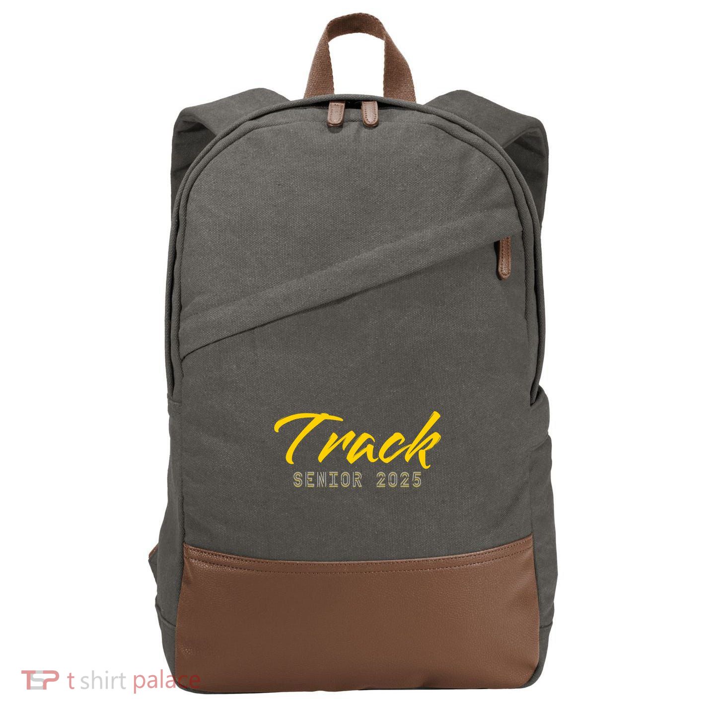 Track And Field Track Senior 2025 Gift Cotton Canvas Backpack