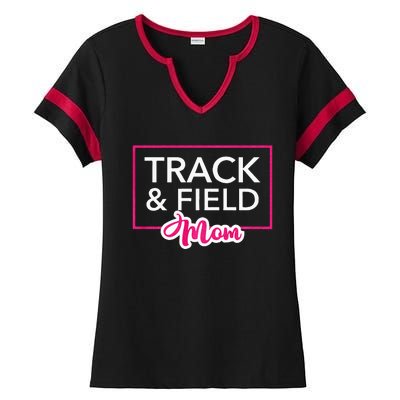 Track And Field Mom Running Mom Ladies Halftime Notch Neck Tee