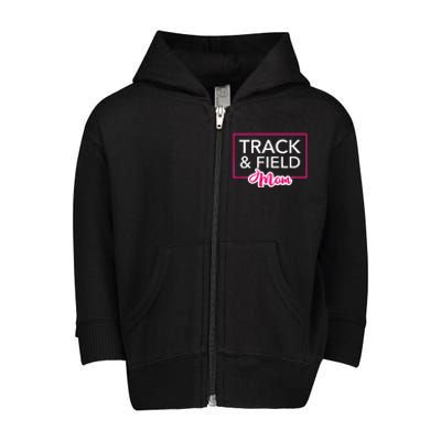 Track And Field Mom Running Mom Toddler Zip Fleece Hoodie