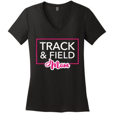 Track And Field Mom Running Mom Women's V-Neck T-Shirt