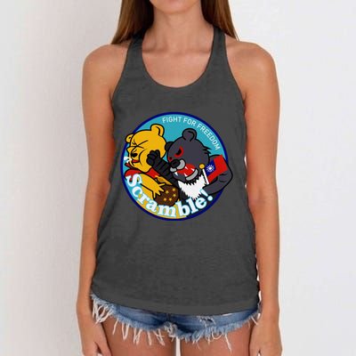 Taiwan Air Force Badge Blue Women's Knotted Racerback Tank