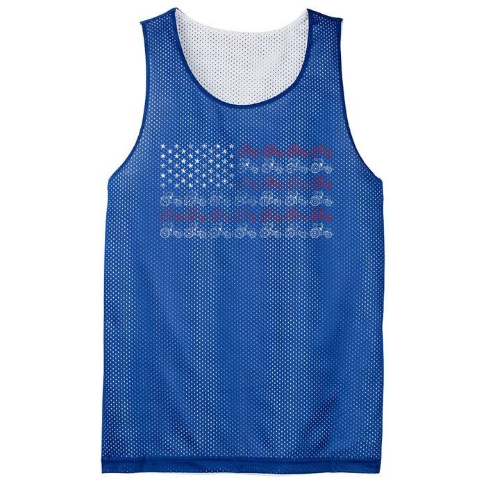 Tractor American Flag Farmer  Mesh Reversible Basketball Jersey Tank