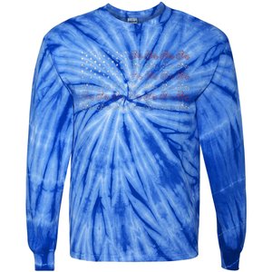 Tractor American Flag Farmer  Tie-Dye Long Sleeve Shirt