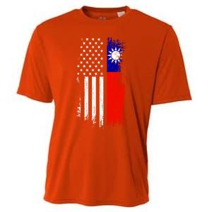 Taiwanese American Flag Pride Taiwan Usa Gift Cooling Performance Crew T-Shirt