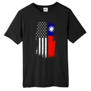 Taiwanese American Flag Pride Taiwan Usa Gift Tall Fusion ChromaSoft Performance T-Shirt