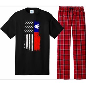 Taiwanese American Flag Pride Taiwan Usa Gift Pajama Set