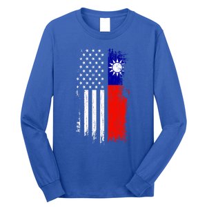 Taiwanese American Flag Pride Taiwan Usa Gift Long Sleeve Shirt