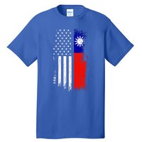 Taiwanese American Flag Pride Taiwan Usa Gift Tall T-Shirt