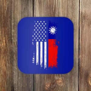 Taiwanese American Flag Pride Taiwan Usa Gift Coaster