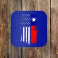 Taiwanese American Flag Pride Taiwan Usa Gift Coaster