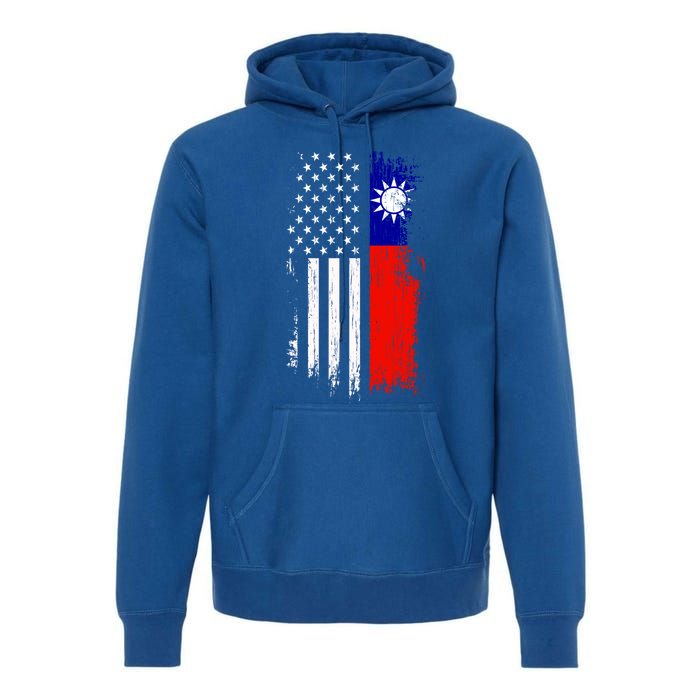 Taiwanese American Flag Pride Taiwan Usa Gift Premium Hoodie