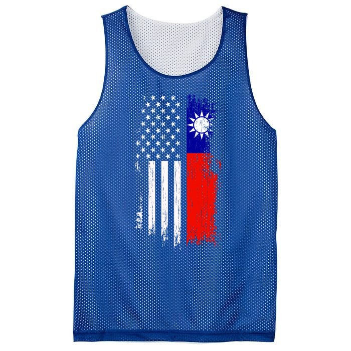 Taiwanese American Flag Pride Taiwan Usa Gift Mesh Reversible Basketball Jersey Tank