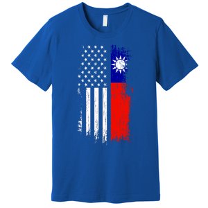 Taiwanese American Flag Pride Taiwan Usa Gift Premium T-Shirt