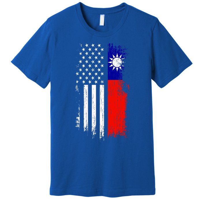 Taiwanese American Flag Pride Taiwan Usa Gift Premium T-Shirt