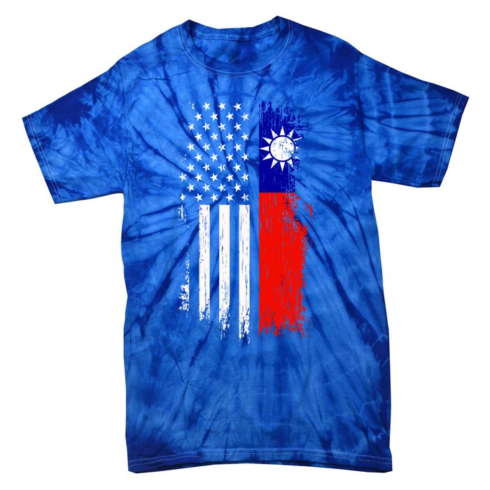 Taiwanese American Flag Pride Taiwan Usa Gift Tie-Dye T-Shirt