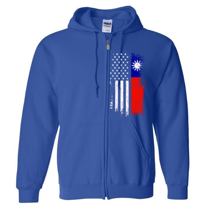 Taiwanese American Flag Pride Taiwan Usa Gift Full Zip Hoodie